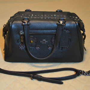 Coach Willow Primrose Rose Black Satchel Bag EUC